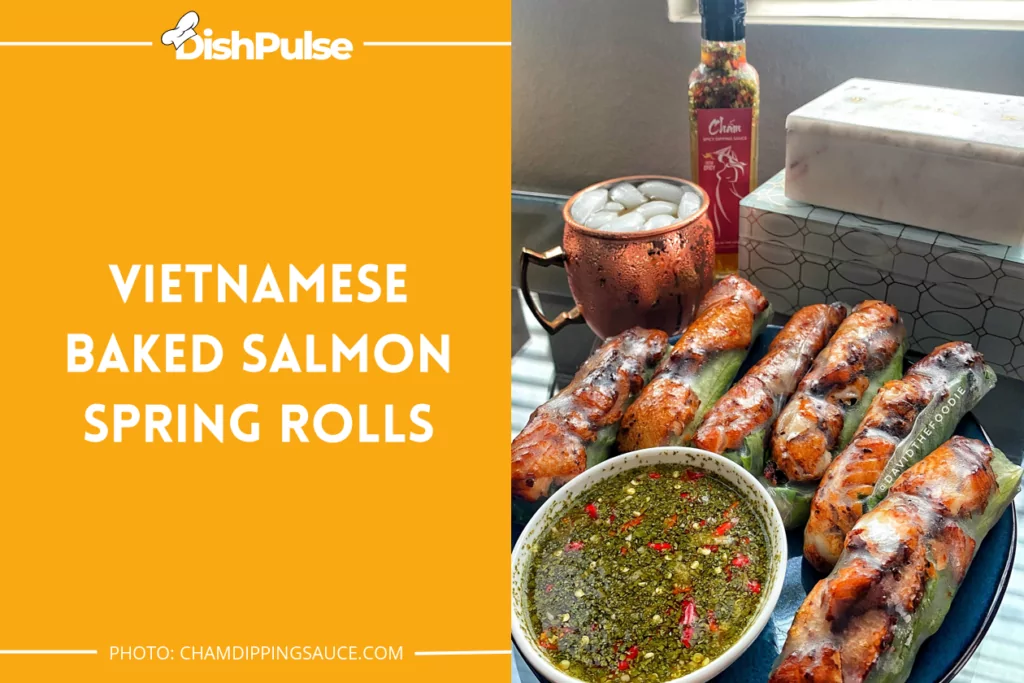 Vietnamese Baked Salmon Spring Rolls
