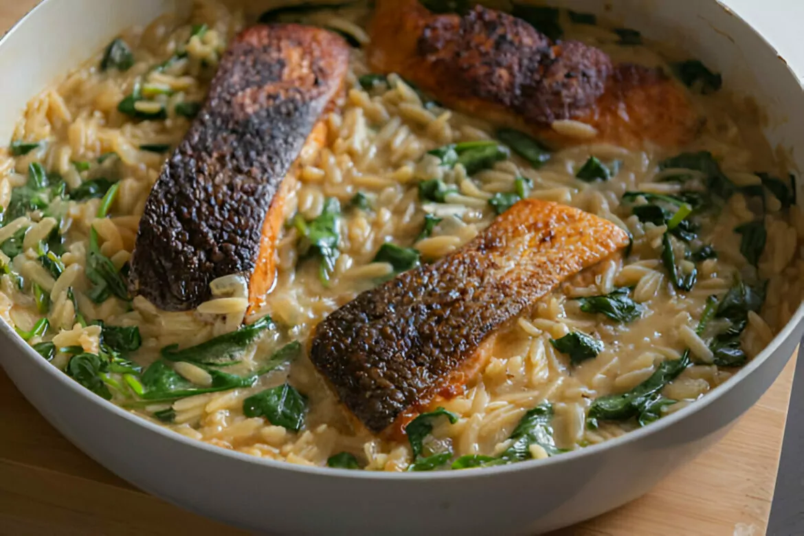 Parmesan Orzo and Salmon Recipe