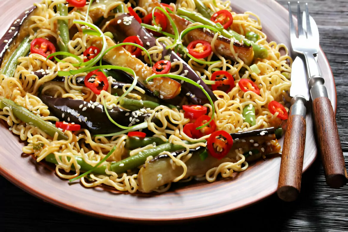 Eggplant and Noodle Salad Recipe