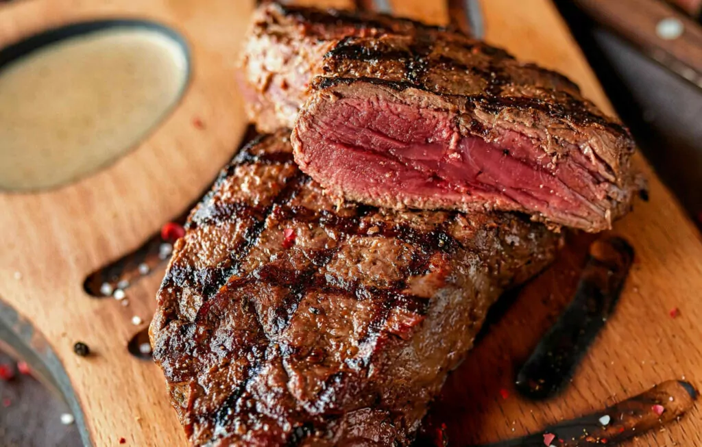 Grilled Medium Rare Ribeye Steak Recipe