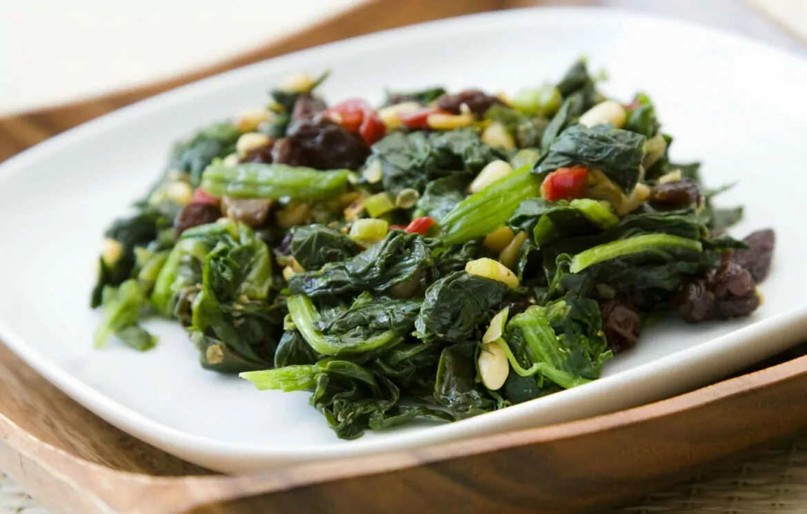 Escarole with Raisins and Pine Nuts Recipe