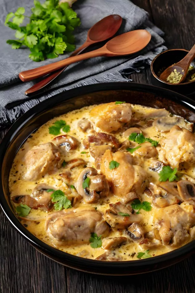 Chicken Thighs With Creamy Mushroom Garlic Sauce Recipe